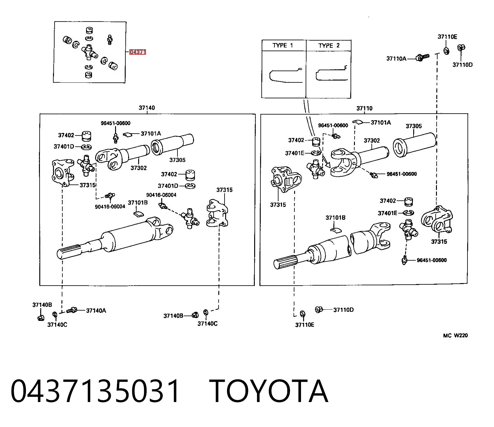 0437135031 Toyota