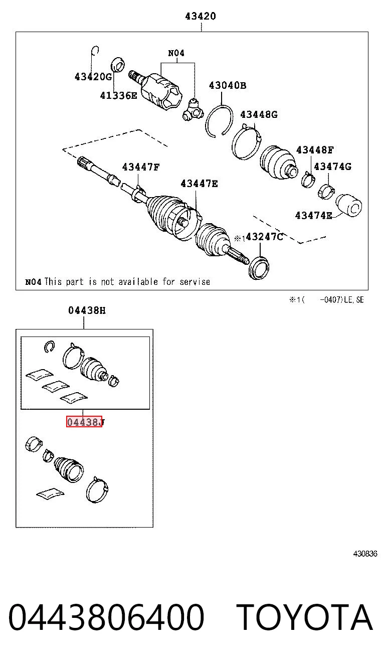 Osłona przegubu homokinetycznego półosi przedniej wewnętrzna do Toyota Camry V40