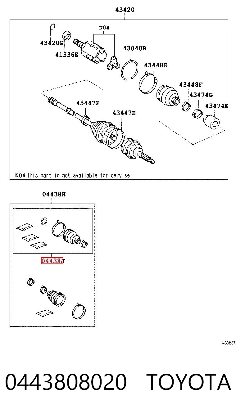 0443808020 Toyota