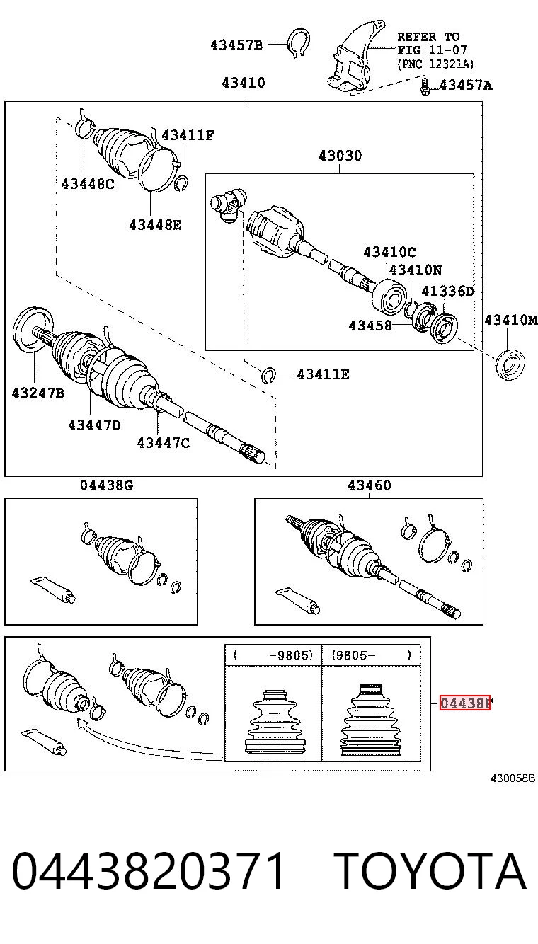 Osłona przegubu homokinetycznego półosi przedniej wewnętrzna do Toyota Camry III V10