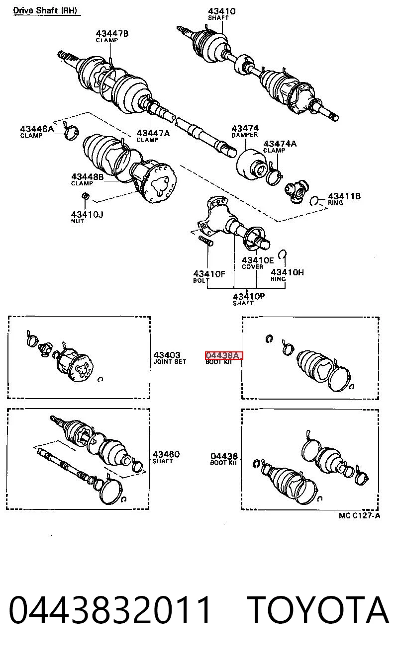 Osłona przegubu homokinetycznego półosi przedniej wewnętrzna do Toyota Corolla  E8
