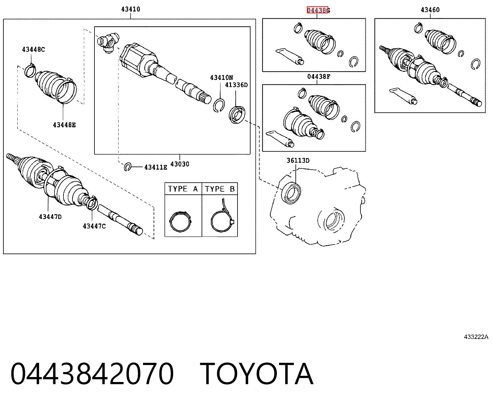 Osłona przegubu homokinetycznego półosi przedniej wewnętrzna do Toyota Highlander I ACU2, MCU2