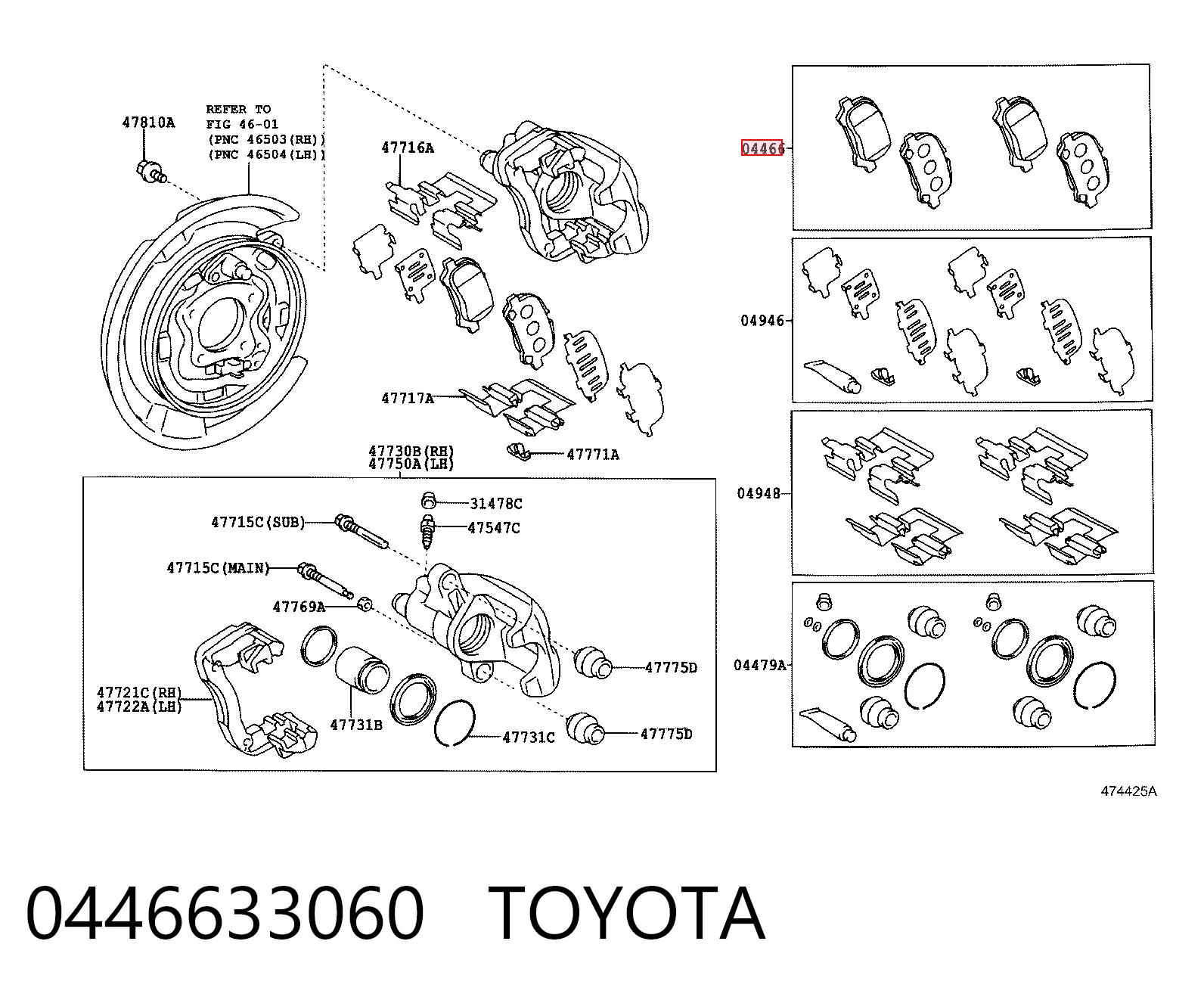 Okładziny (klocki) do hamulców tarczowych tylne Toyota Solara coupe (V3) (2003 - 2008) cena, od 24,24 USD