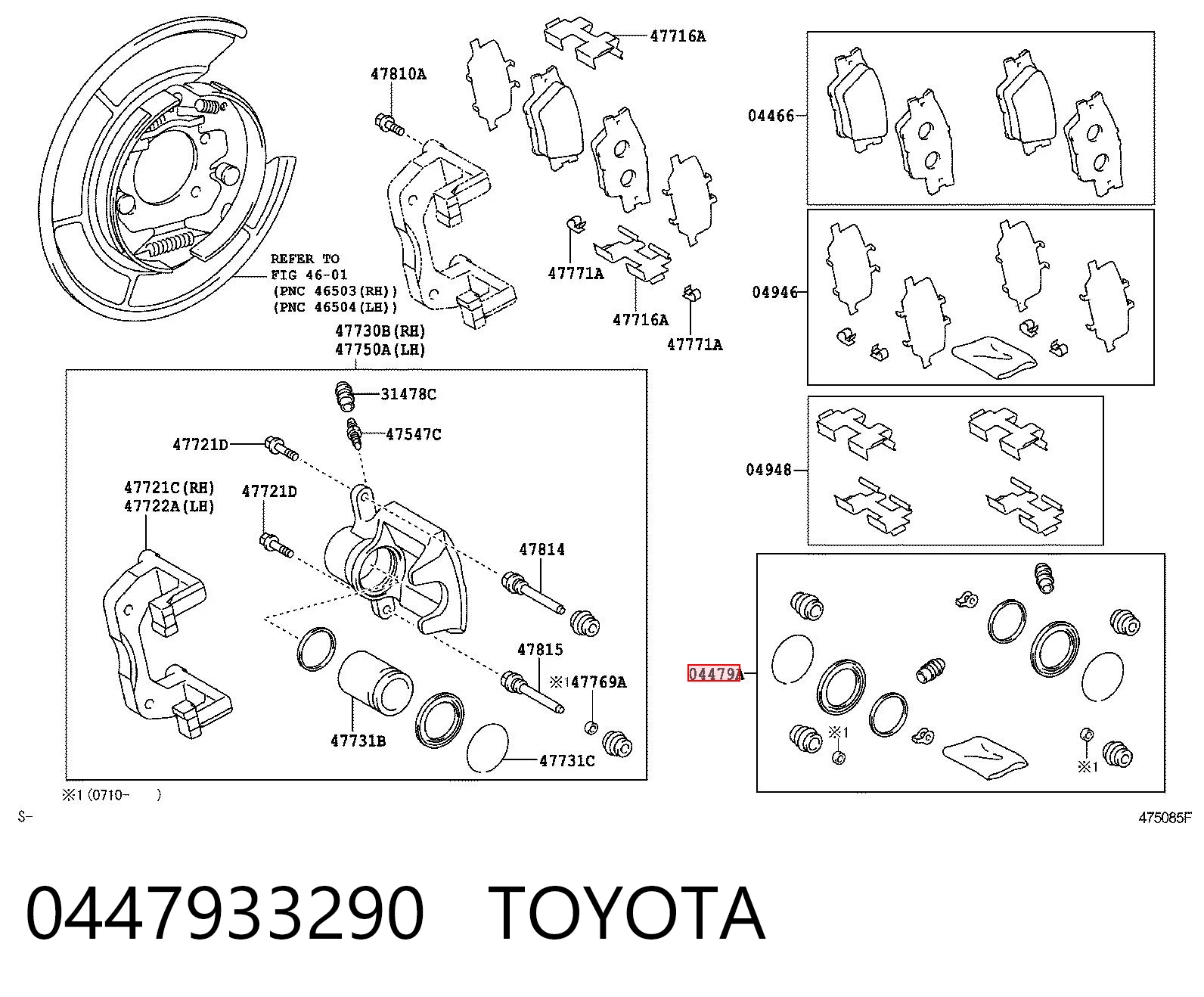 Do koszyka Zestaw naprawczy zacisku hamulcowego tylnego Toyota Camry VI V40