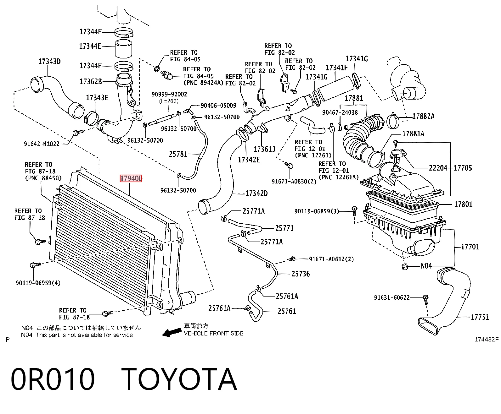 0R010 Toyota Chłodnica intercoolera