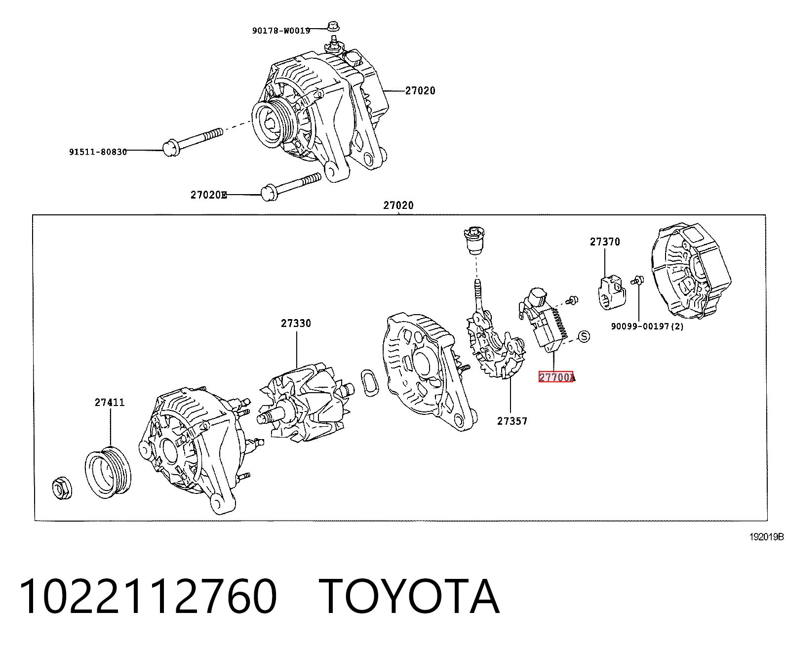 1022112760 Toyota Regulator alternatora (przekaźnik ładowania)