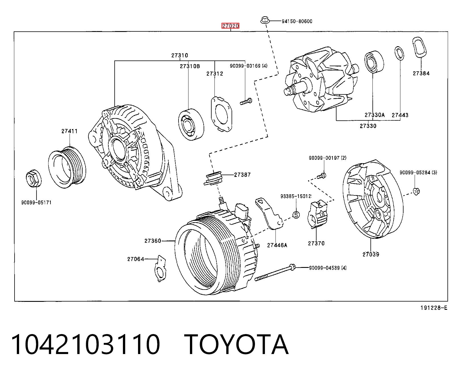 Alternator do Lexus RX 300 MCU1