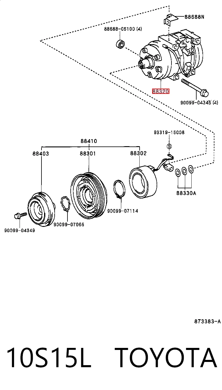 10S15L Toyota Sprężarka klimatyzacji