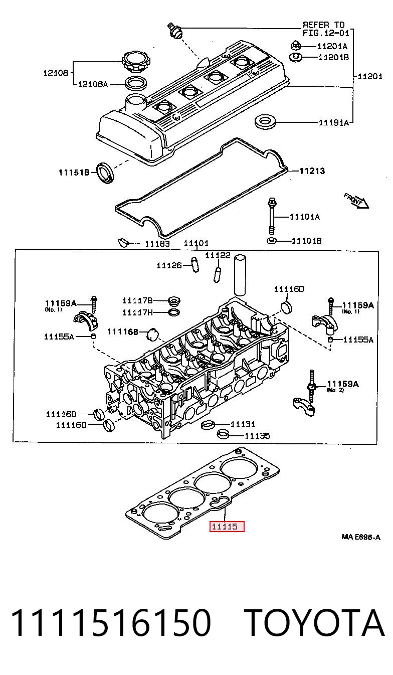 1111516150 Toyota Uszczelka głowicy cylindrów