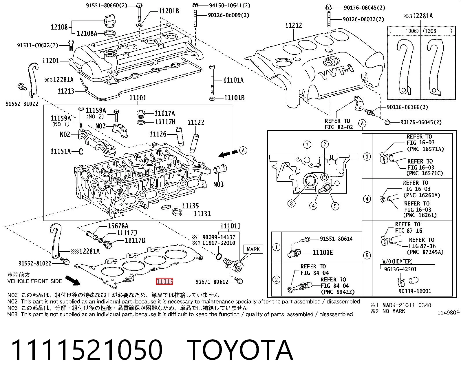 Uszczelka głowicy cylindrów Toyota Prius hatchback (NHW20) (2003 - 2009) cena, od 39,26 USD