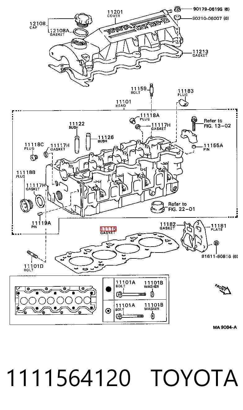 1111564120 Toyota Uszczelka głowicy cylindrów