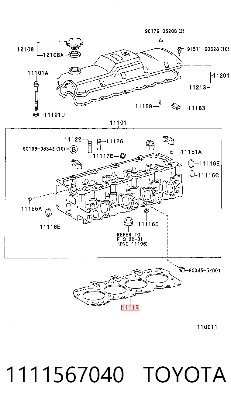 Uszczelka głowicy cylindrów Toyota 4 Runner SUV (N130) (1987 - 1996) cena, od 14,01 USD