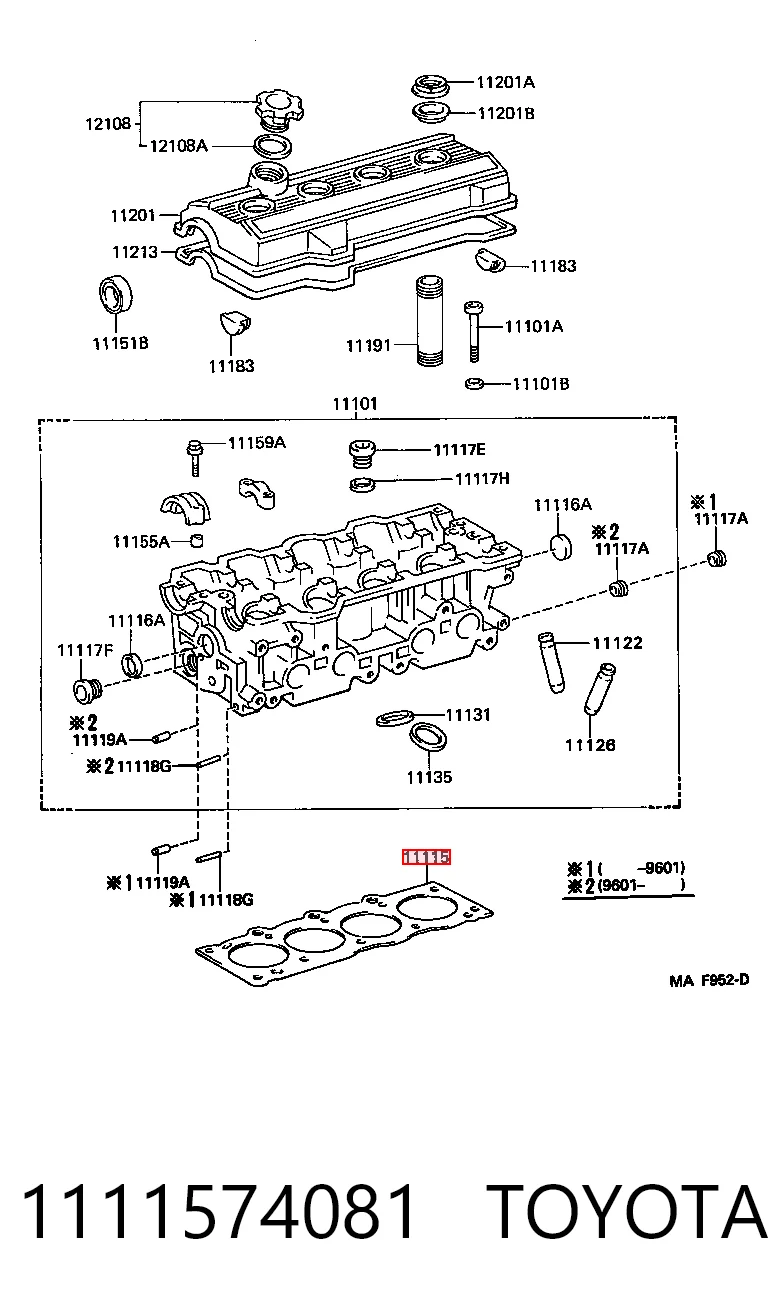 Uszczelka głowicy cylindrów do Toyota Camry IV V20