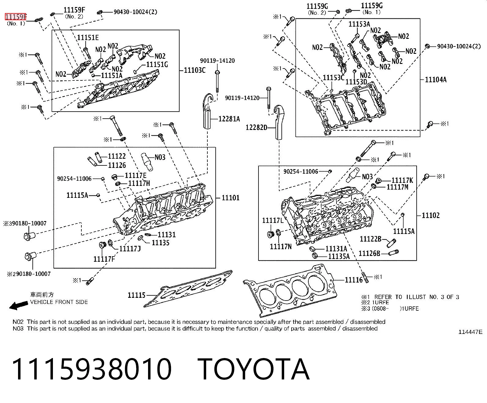 1115938010 Toyota Uszczelka tylnej pokrywy wału korbowego