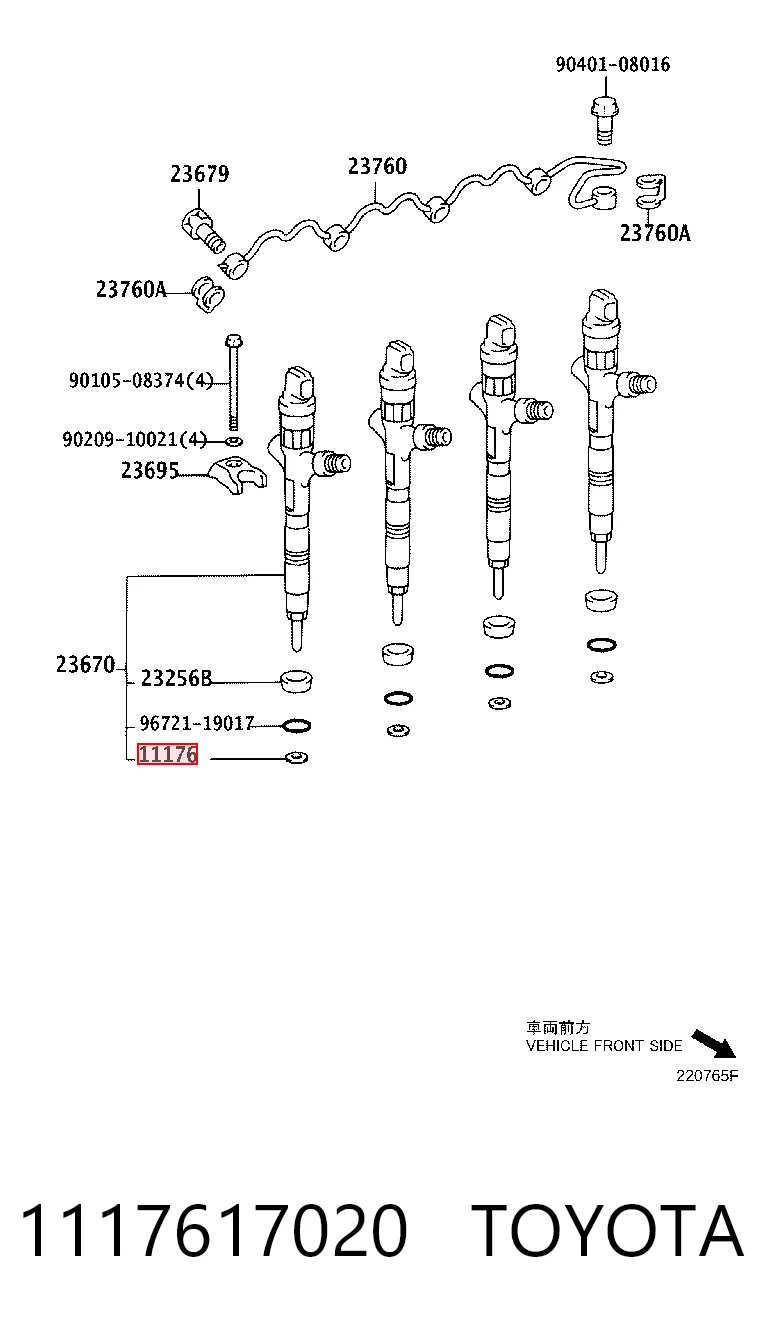 1117617020 Toyota Pierścień uszczelniający wtryskiwacza
