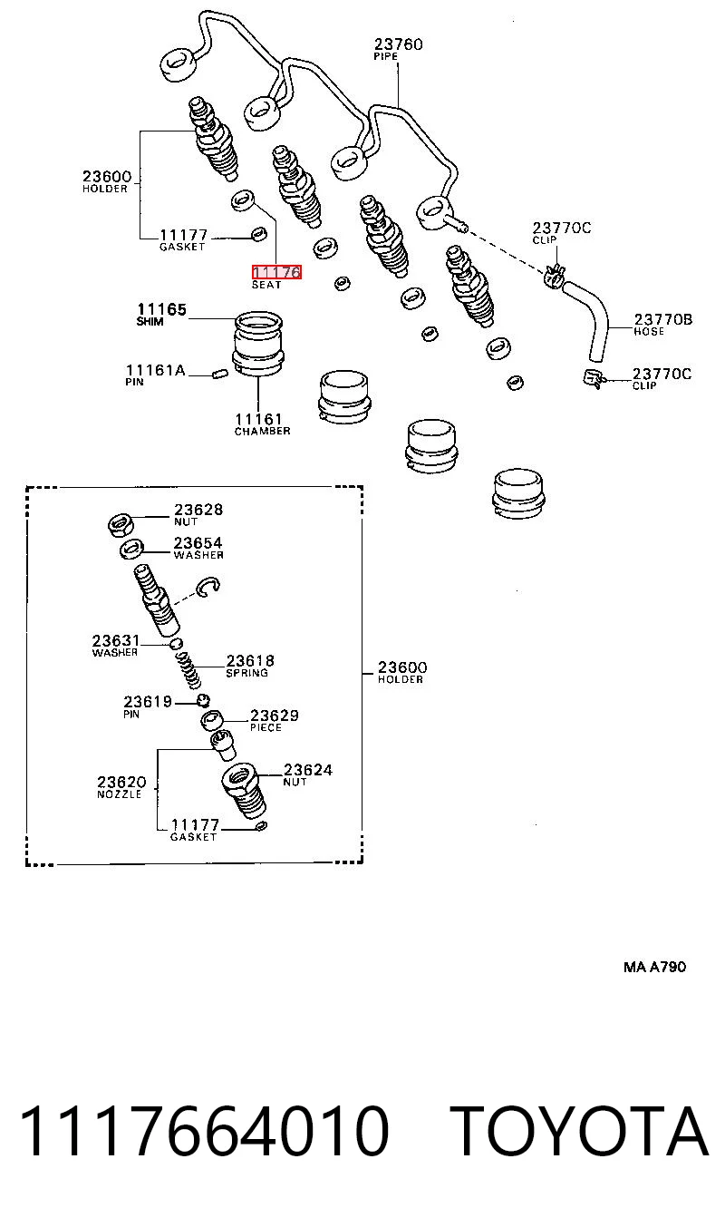 1117664010 Toyota Pierścień uszczelniający wtryskiwacza