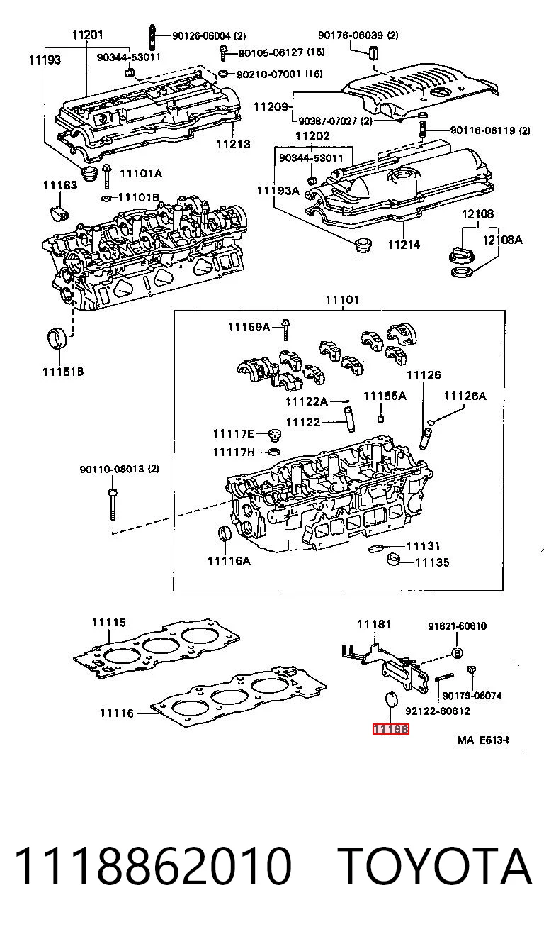 1118862010 Toyota Zaślepka głowicy cylindrów/bloku cylindrów