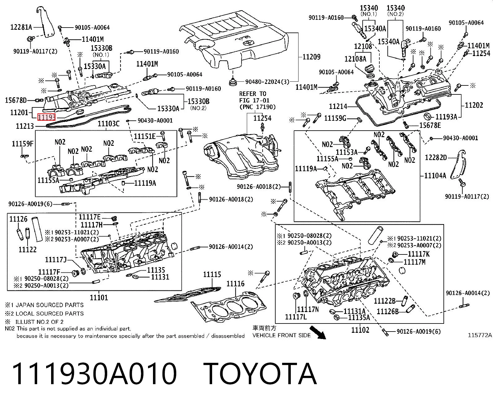 111930A010 Toyota Uszczelka pokrywy zaworowej silnika, pierścień