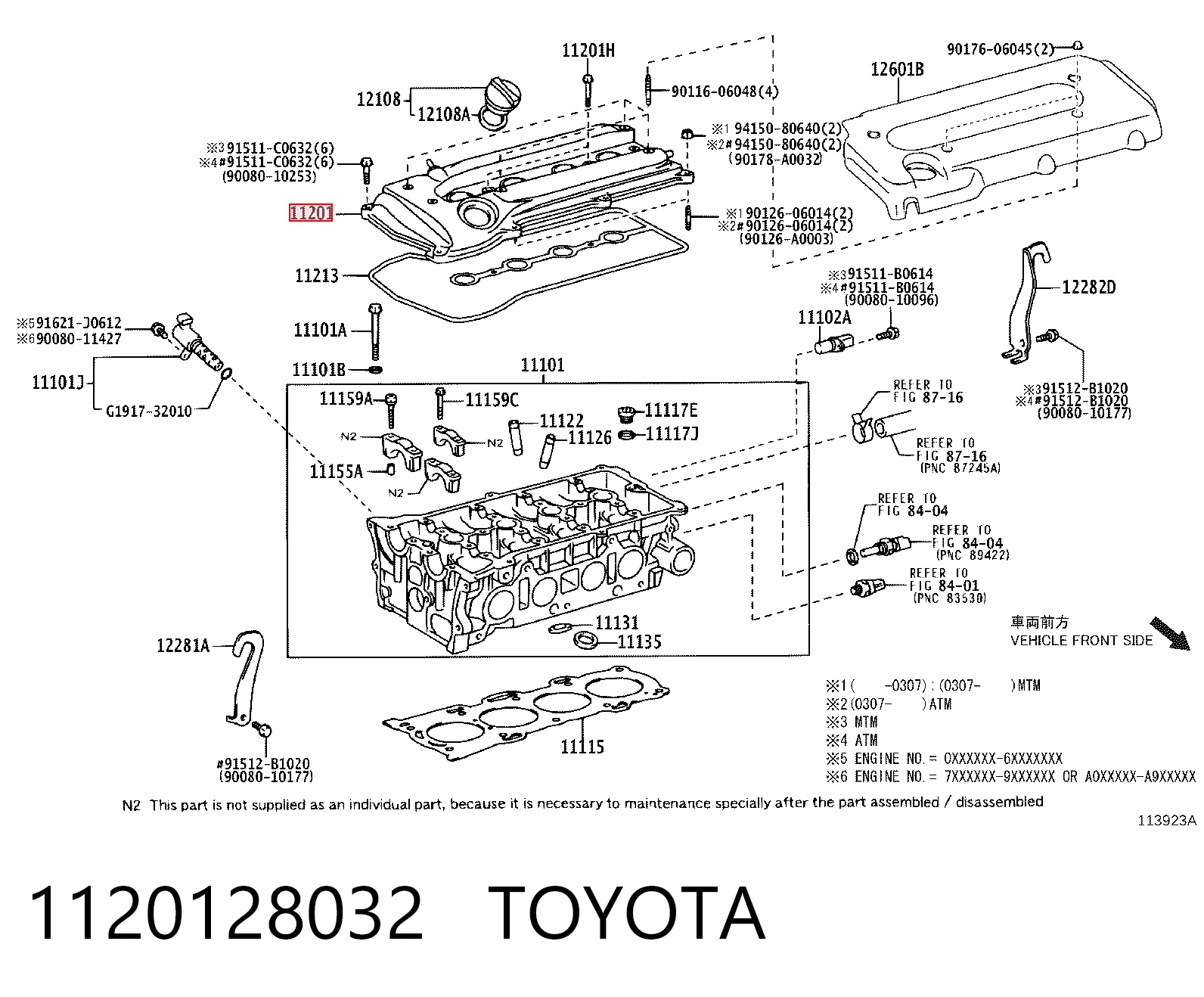 Pokrywa zaworowa do Toyota RAV4 II XA2