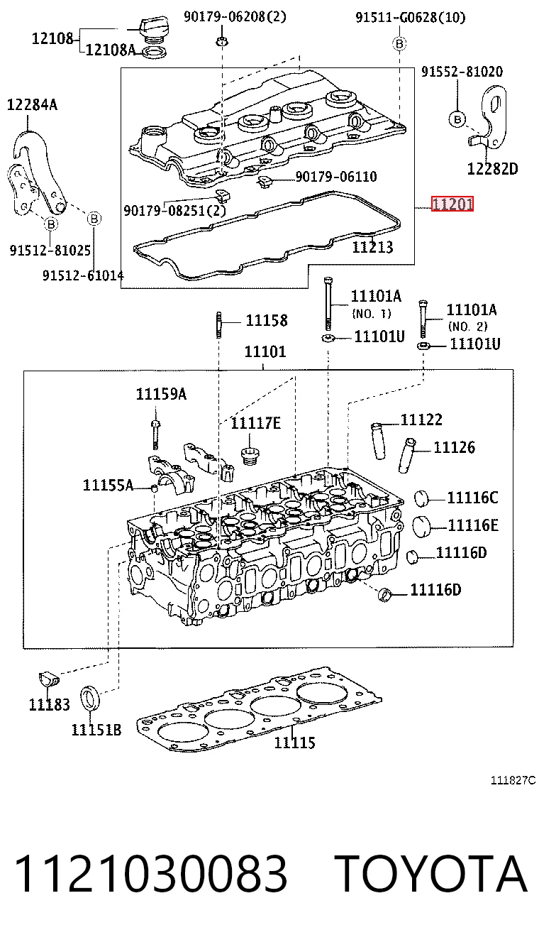 1121030083 Toyota Pokrywa zaworowa