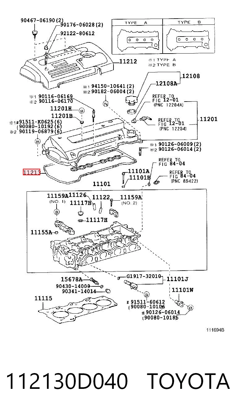 Uszczelka pokrywy zaworowej silnika Toyota Avensis I sedana (T22) (1997 - 2003) cena, od 13,03 USD