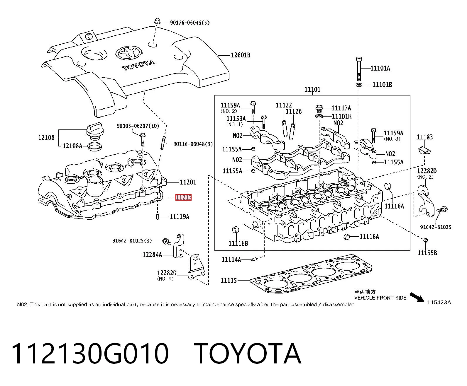 112130G010 Toyota Uszczelka pokrywy zaworowej silnika