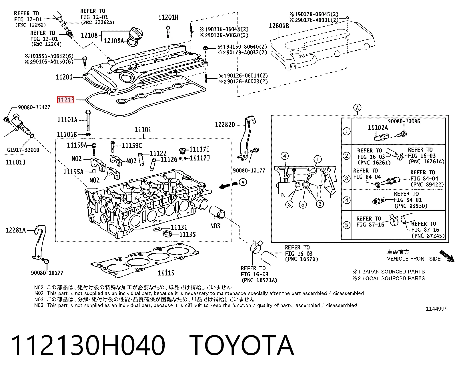 Uszczelka pokrywy zaworowej silnika do Toyota Avensis Verso LCM