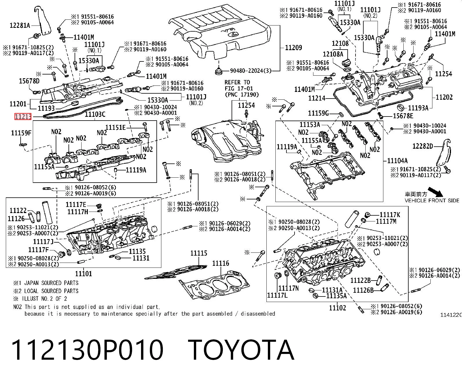 112130P010 Toyota Uszczelka pokrywy zaworowej prawa