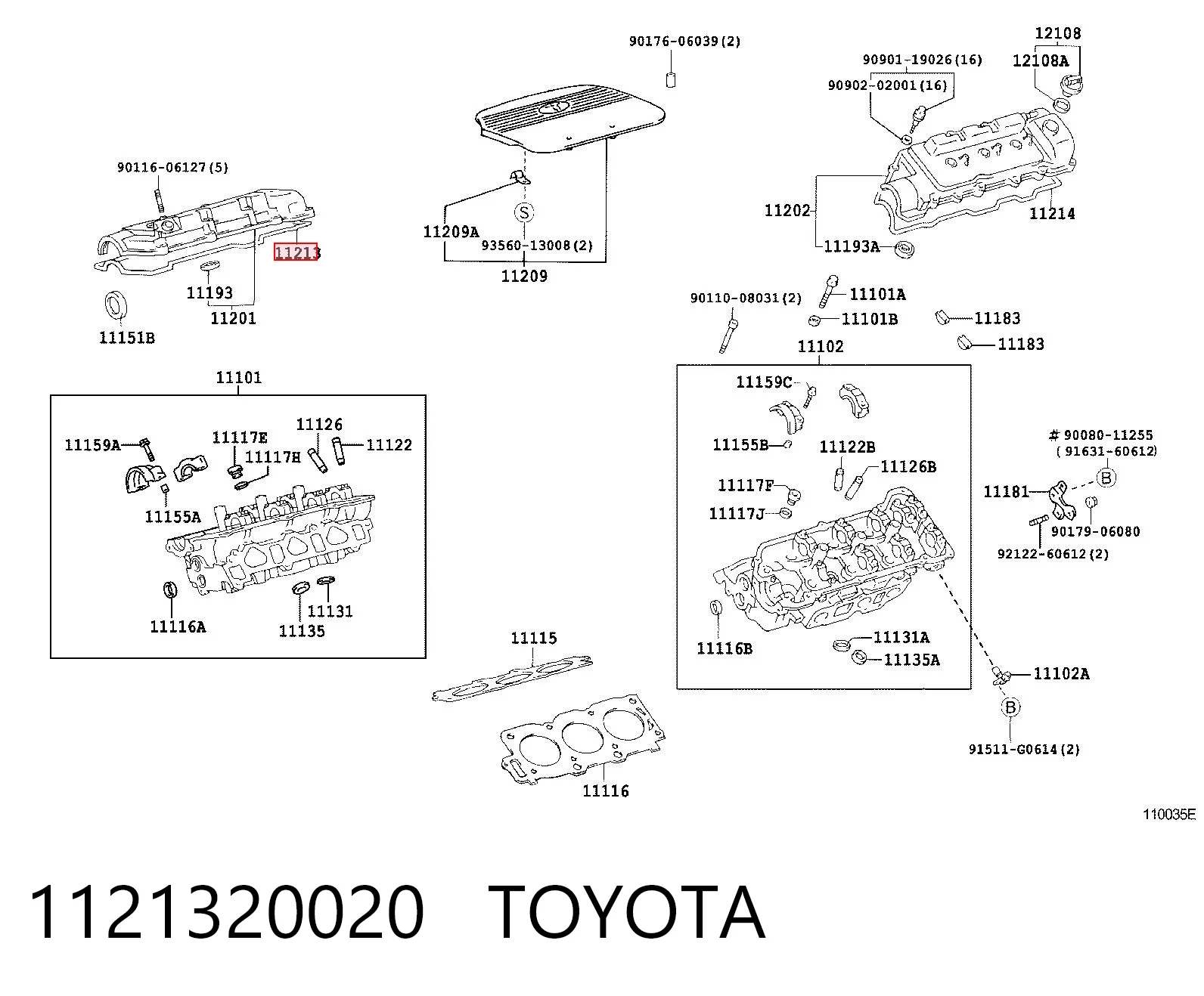 1121320020 Toyota Uszczelka pokrywy zaworowej prawa