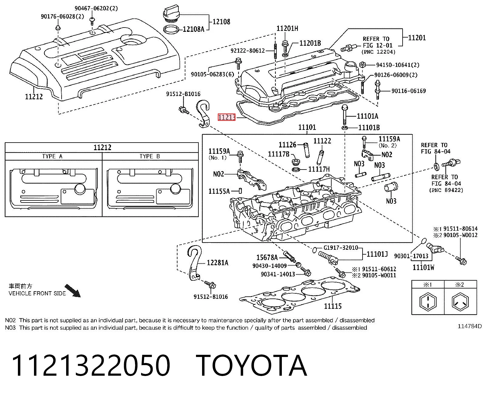 Do koszyka Uszczelka pokrywy zaworowej silnika Toyota Avensis I T22