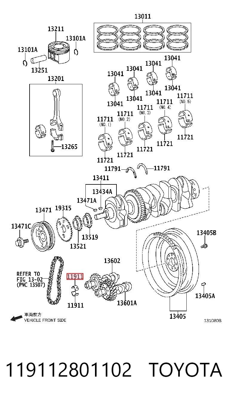 119112801102 Toyota Tuleja wału pośredniego