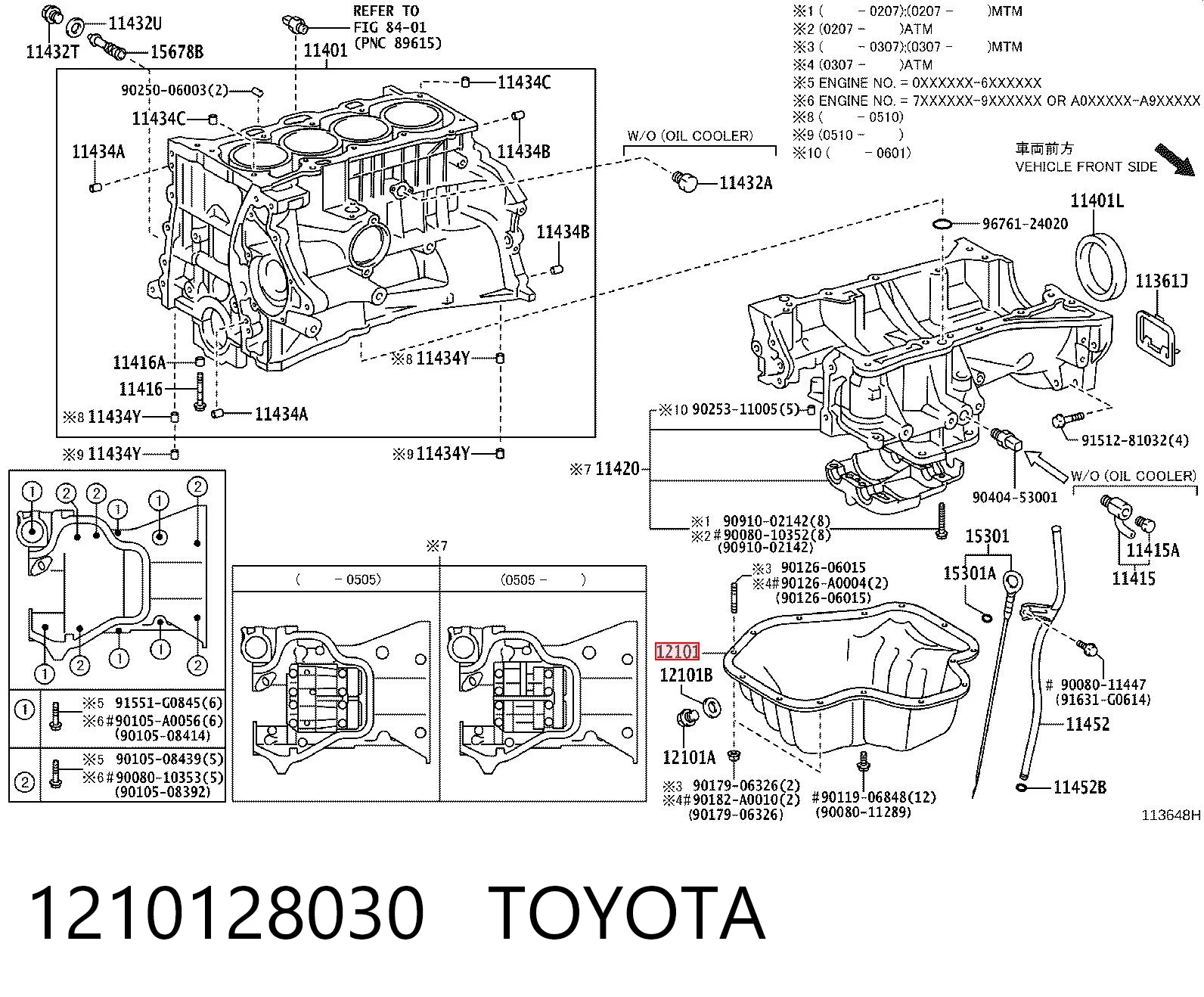 1210128030 Toyota Miska olejowa silnika