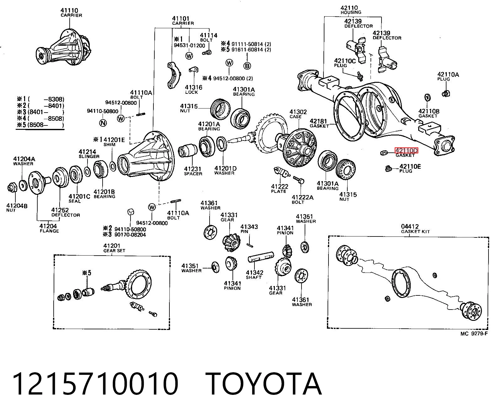 1215710010 Toyota Uszczelka korka miski automatycznej skrzyni biegów