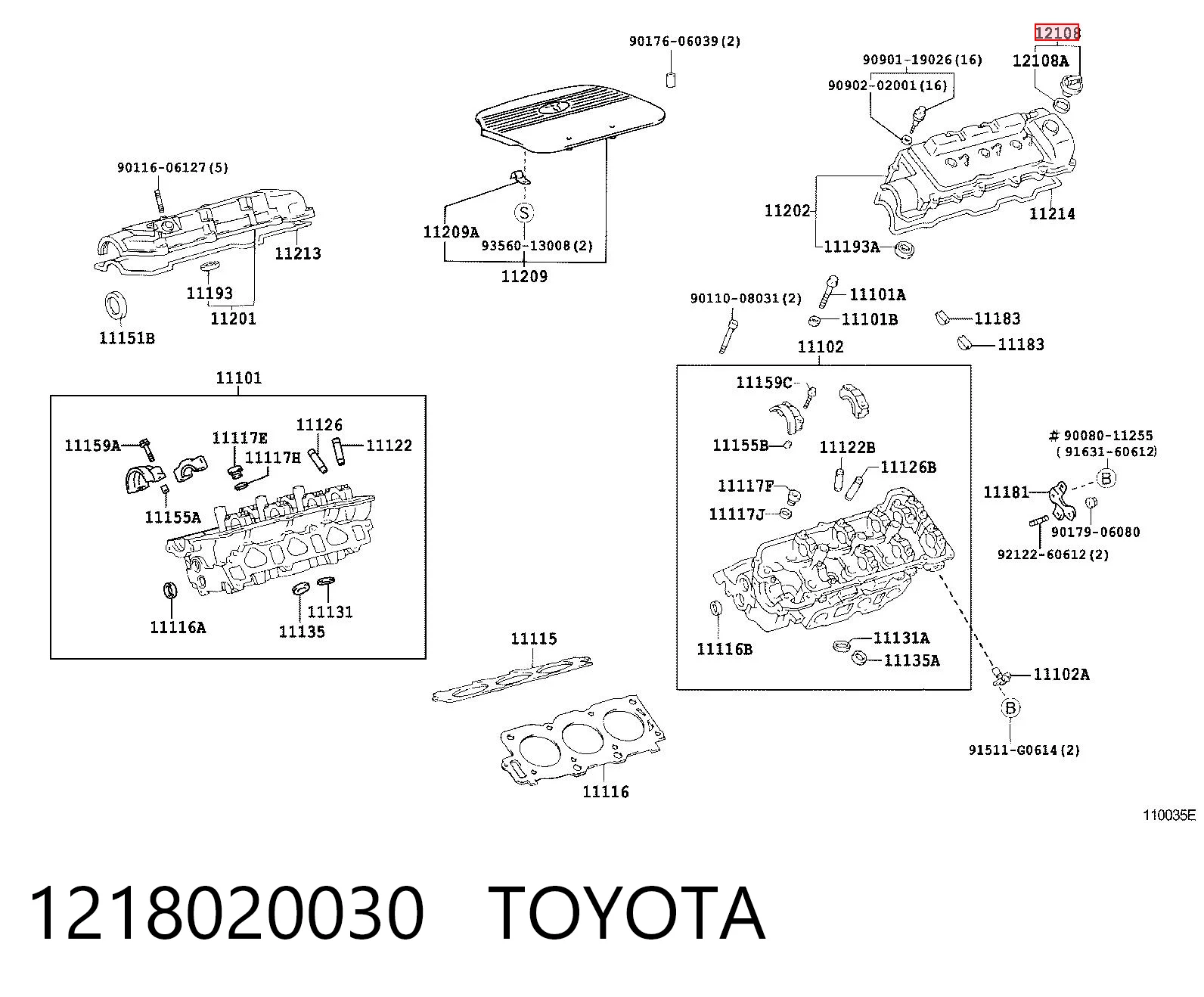 1218020030 Toyota Korek wlewu oleju
