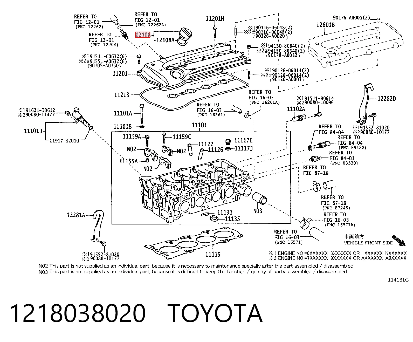 1218038020 Toyota Korek wlewu oleju