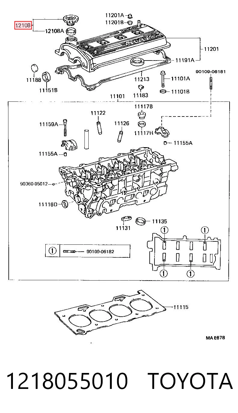 1218055010 Toyota Korek wlewu oleju