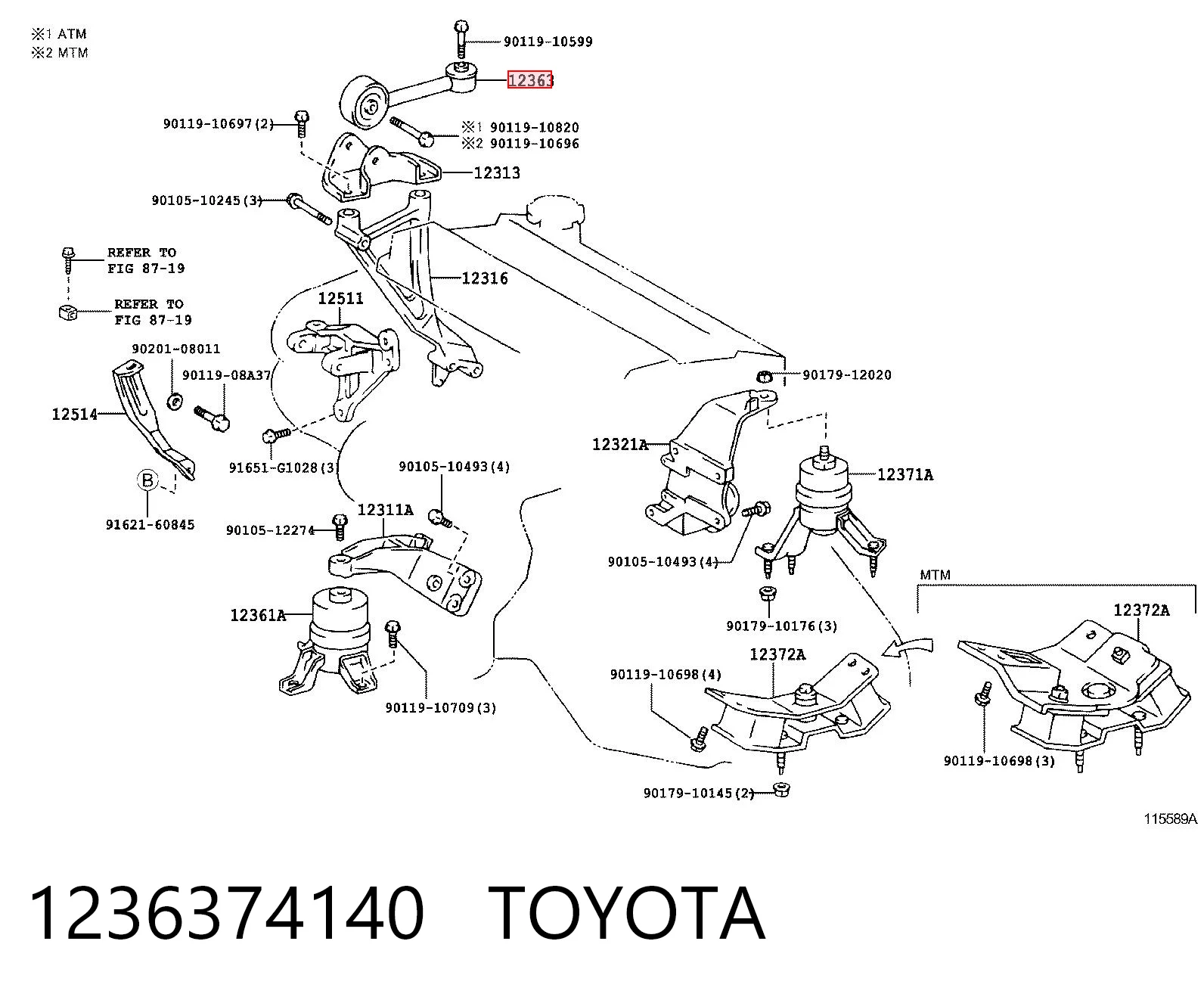 Cena części Camry sedana
