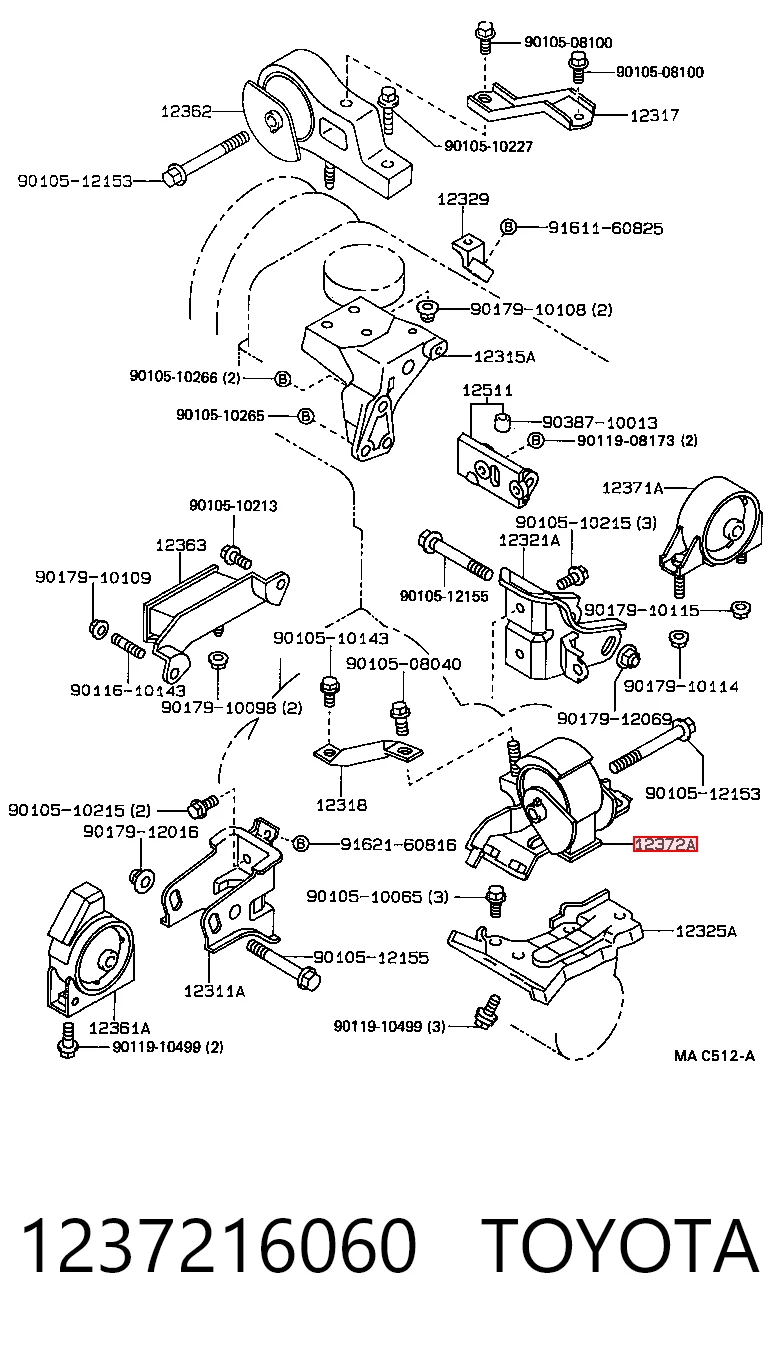 Poduszka (podpora) silnika lewa Toyota Corolla liftback (E9) (1987 - 1992) cena, od 17,07 USD
