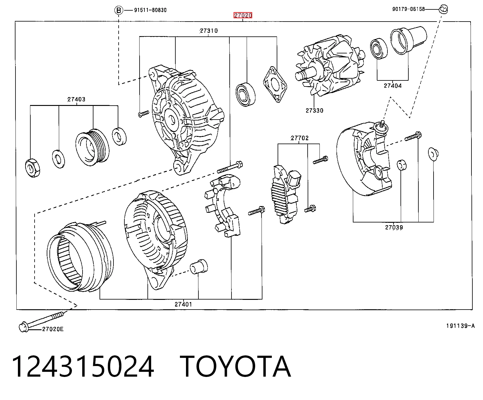 124315024 Toyota Alternator