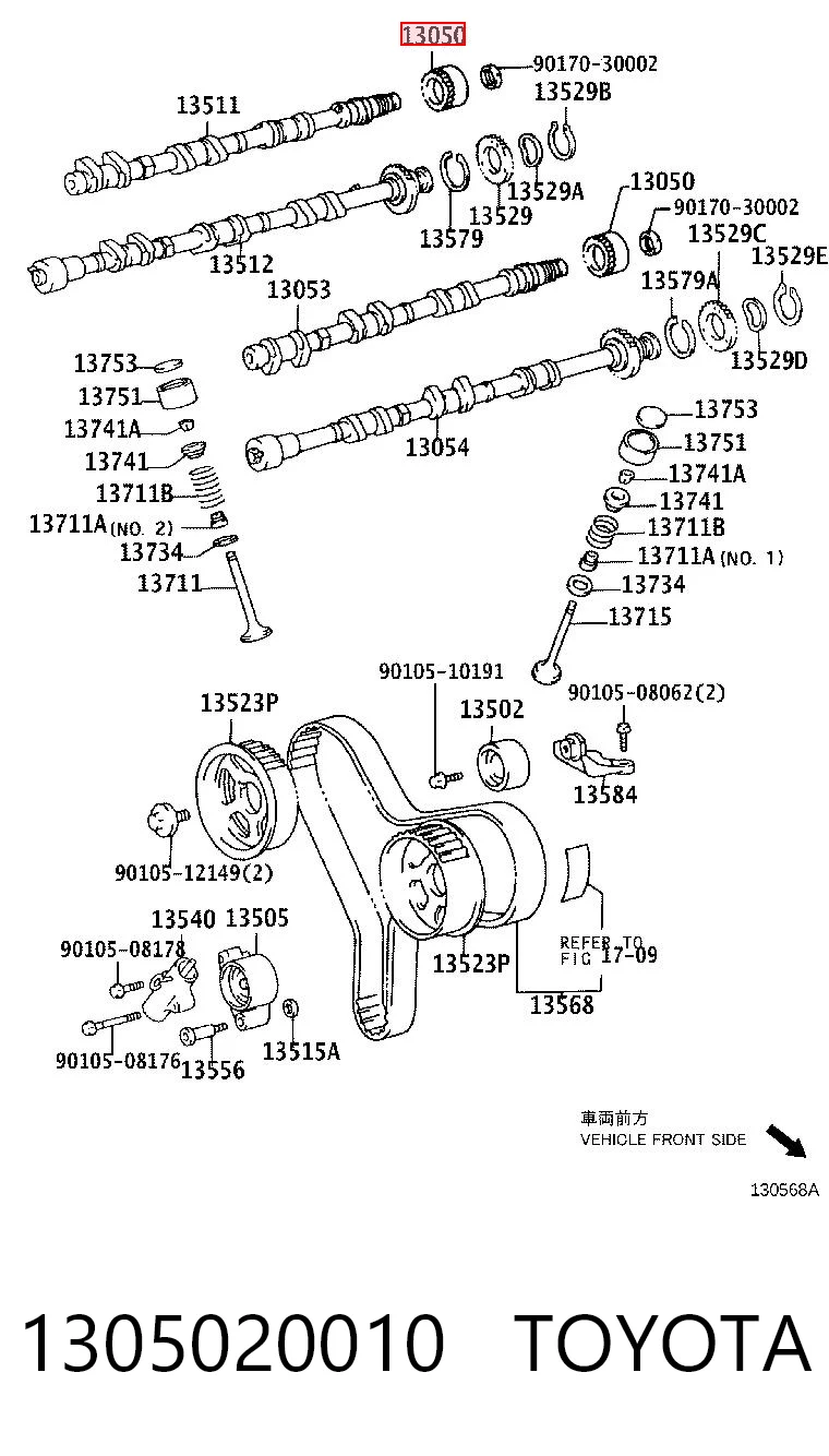 Koło zębatewalcowe wałka rozrządu silnika do Toyota Camry IV V20
