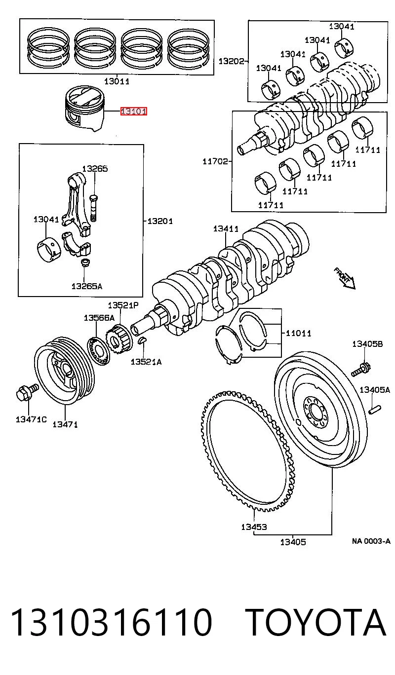 Kupić Tłok, komplet na 1 cylinder, 2. naprawa (+0,50) Toyota Corolla  E10 w dobrej cenie