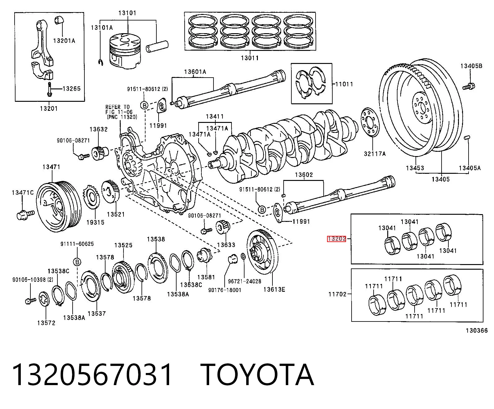 Panewki korbowodowe wału korbowego, zestaw, 2. naprawa (+0,50) Toyota Land Cruiser 90 SUV (J9) (1996 - 2002) cena, od 24,75 USD