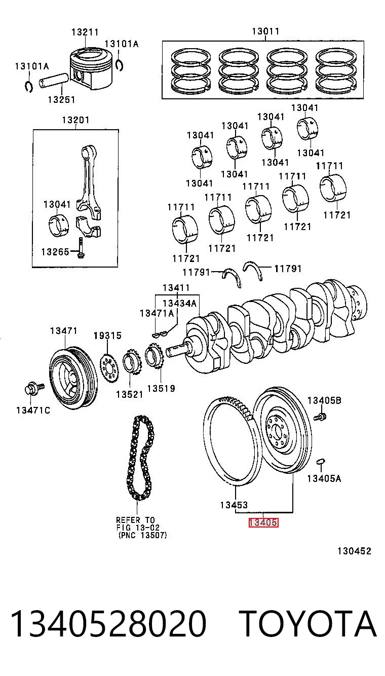 1340528020 Toyota Koło zamachowe silnika