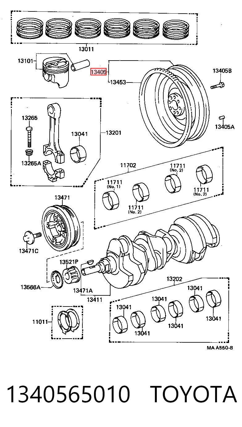 1340565010 Toyota Koło zamachowe silnika