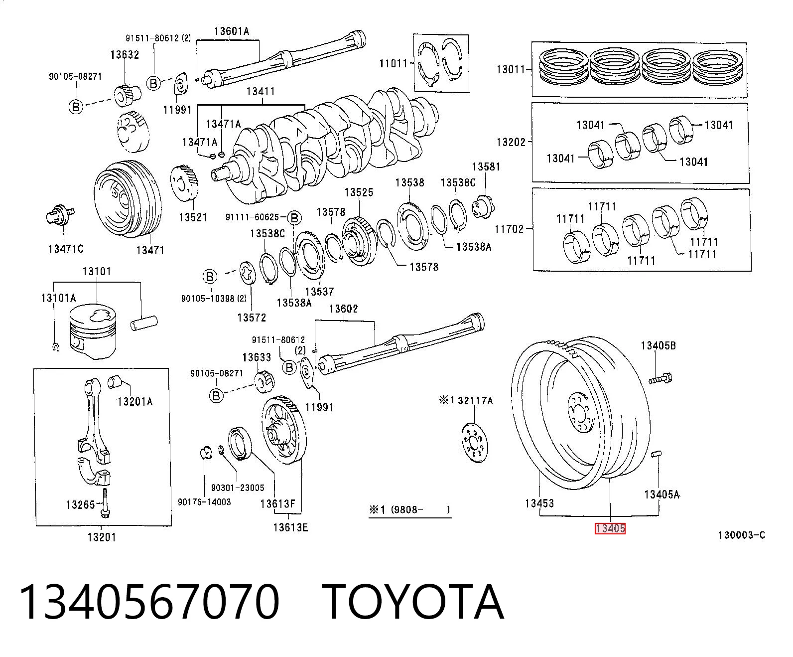 Koło zamachowe silnika do Toyota Land Cruiser 90 J9