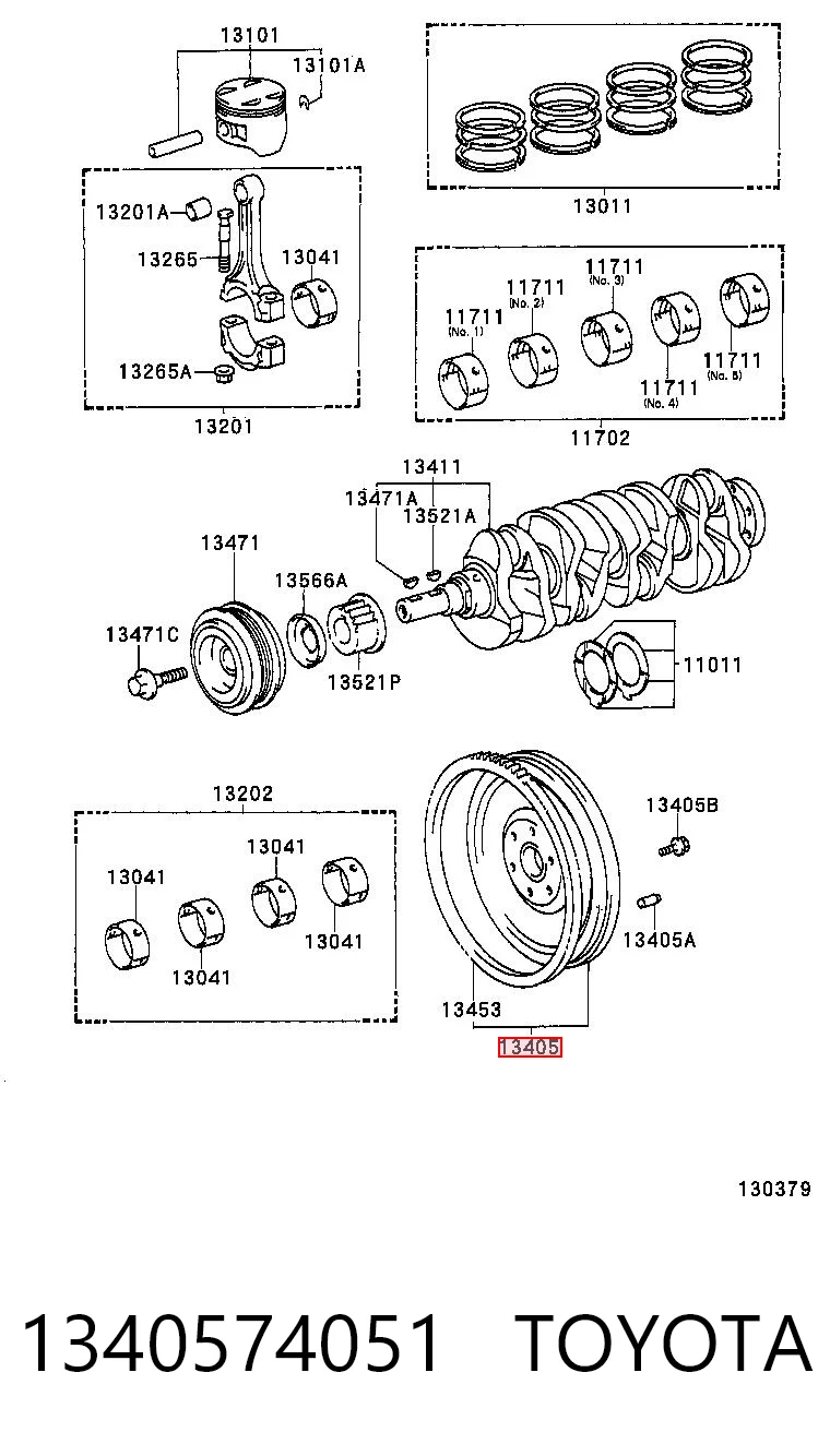 1340574051 Toyota Koło zamachowe silnika
