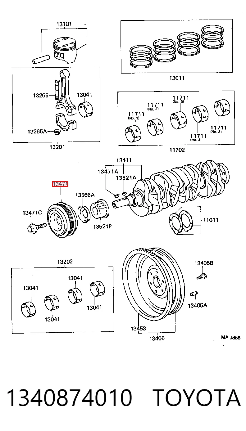 Koło pasowe wału korbowego Toyota Carina II sedana (T17) (1987 - 1992) cena, od 62,64 USD