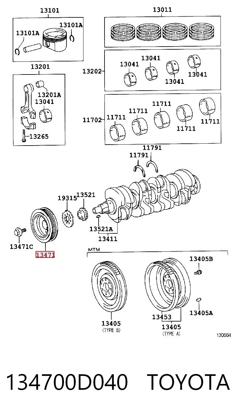 134700D040 Toyota