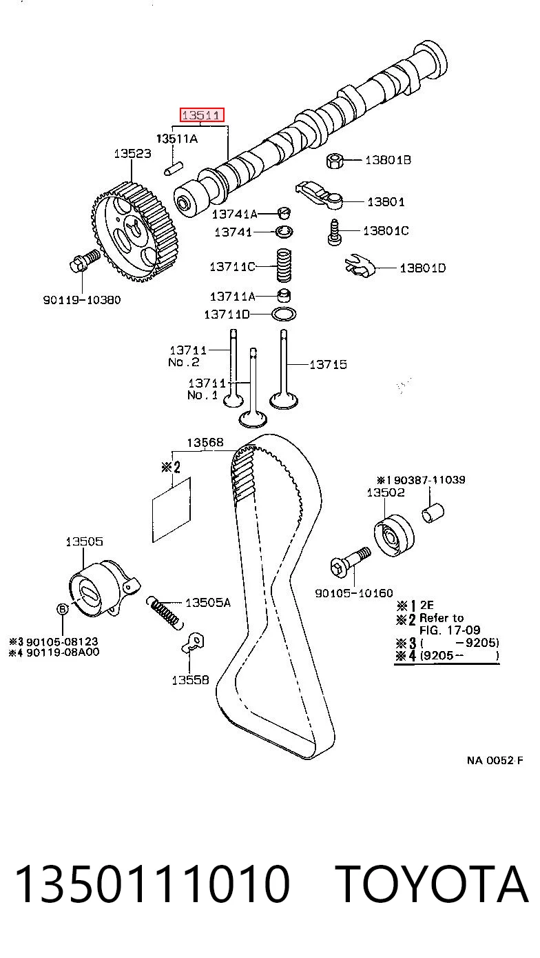 Wał rozrządu silnika do Toyota Starlet II P7