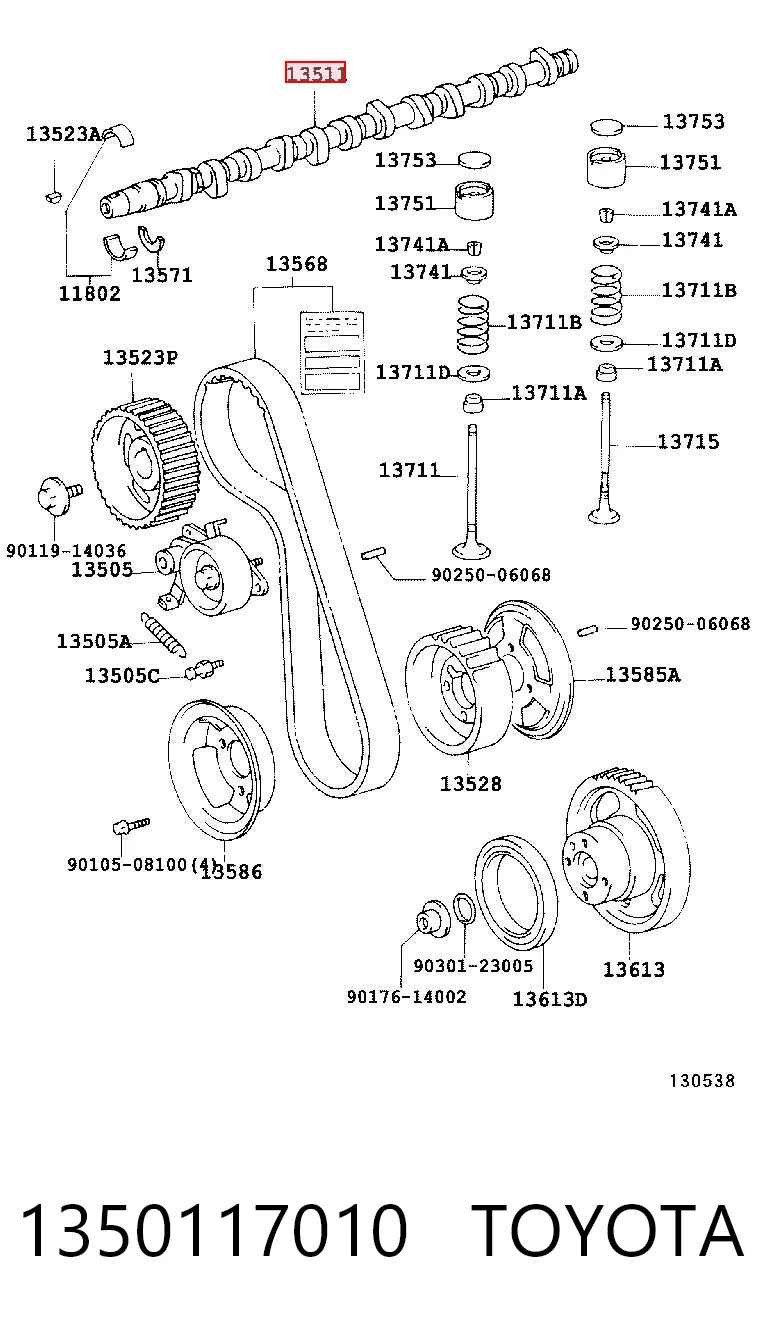 Wał rozrządu silnika do Toyota Land Cruiser 80 J8